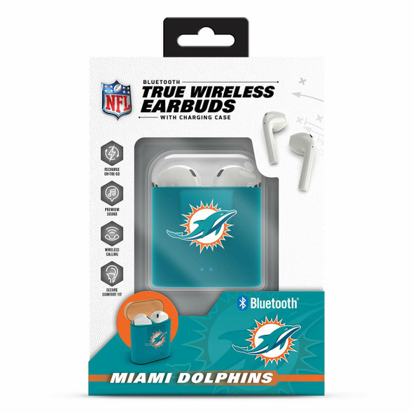 Miami Dolphins True Wireless Bluetooth Earbuds