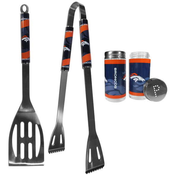 Denver Broncos 2pc BBQ Set with Tailgate Salt & Pepper Shakers