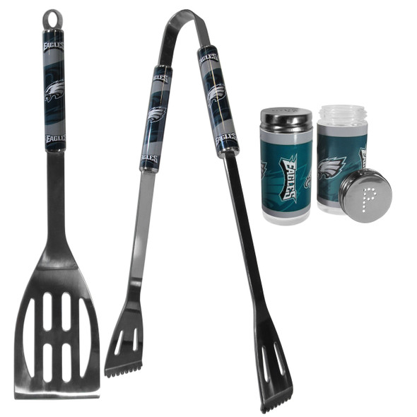 Philadelphia Eagles 2pc BBQ Set with Tailgate Salt & Pepper Shakers