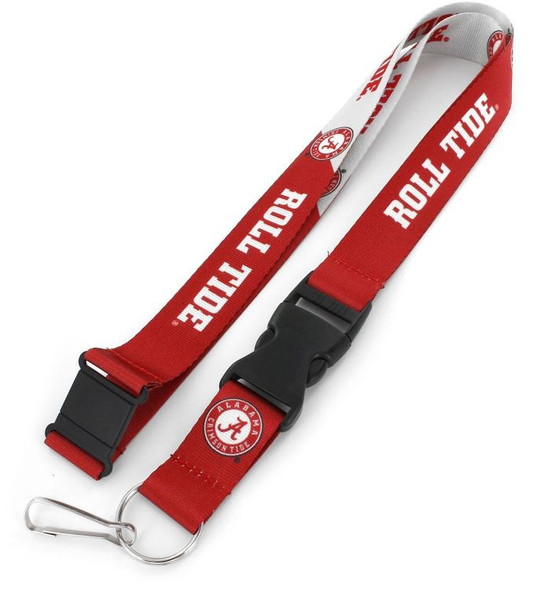 Alabama Crimson Tide Lanyard Keychain ID Holder NCAA Fan Accessory Breakaway Style Slogan Design