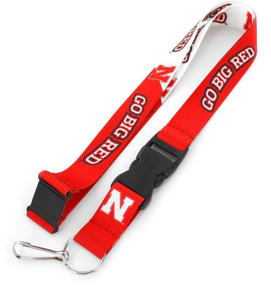Nebraska Cornhuskers Lanyard Keychain ID Holder NCAA Fan Accessory Breakaway Style Slogan Design