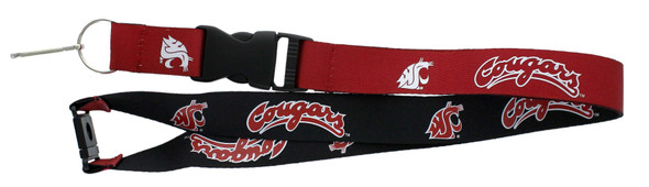 Washington State Cougars Lanyard Keychain ID Holder NCAA Fan Accessory - Reversible