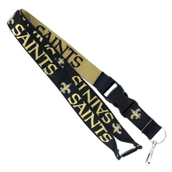 New Orleans Saints Lanyard Keychain ID Holder NFL Fan Accessory Reversible