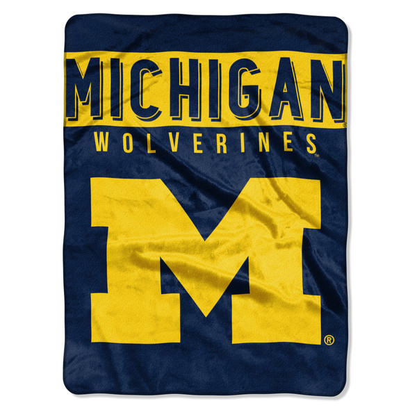 Michigan Wolverines Blanket 60x80 Raschel Basic Design Michigan Wolverines Blanket 60x80 Raschel Basic Design