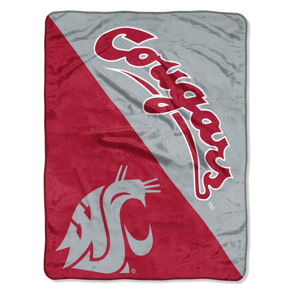 Washington State Cougars Blanket 46x60 Micro Raschel Halftone Design Rolled Washington State Cougars Blanket 46x60 Micro Raschel Halftone Design Rolled
