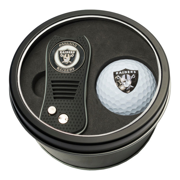Las Vegas Raiders Tin Gift Set with Switchfix Divot Tool and Golf Ball