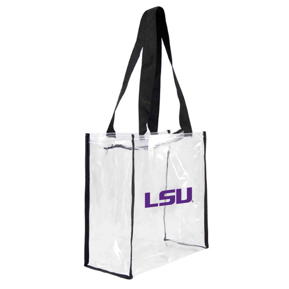 LSU Tigers Clear Square Stadium Tote Bag NCAA Approved Fan Bag Tote