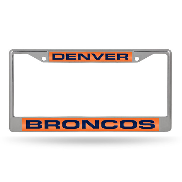 Denver Broncos Laser Chrome License Plate Frame