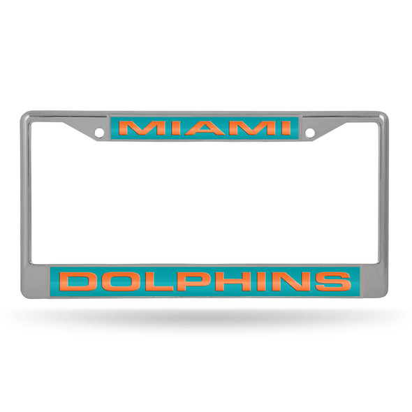 Miami Dolphins Laser Chrome License Plate Frame