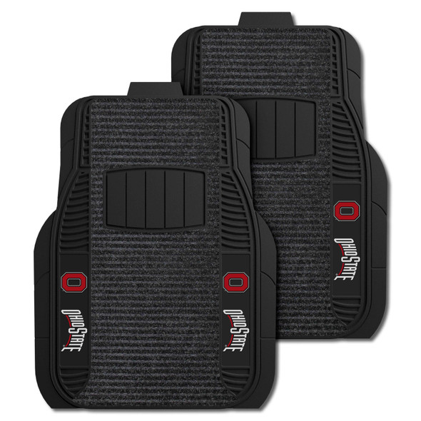 Ohio State University - Ohio State Buckeyes 2-pc Deluxe Car Mat Set Ohio State Primary Logo Black