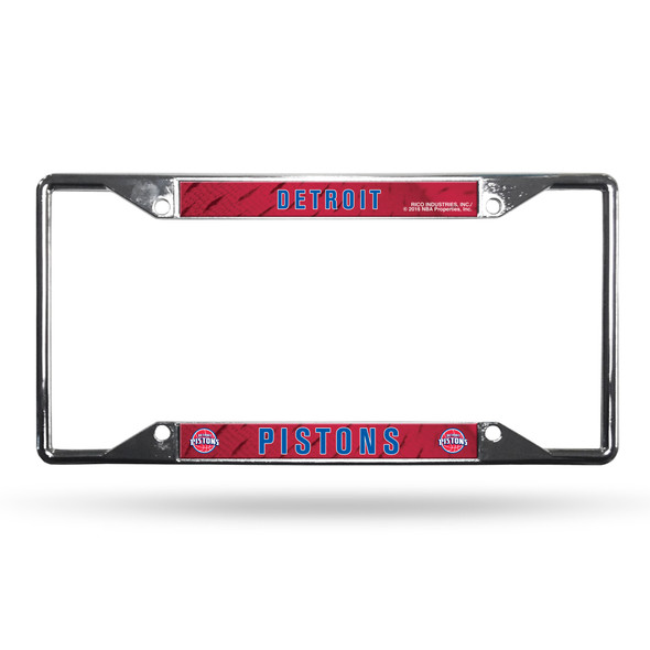 Detroit Pistons License Plate Frame Chrome EZ View