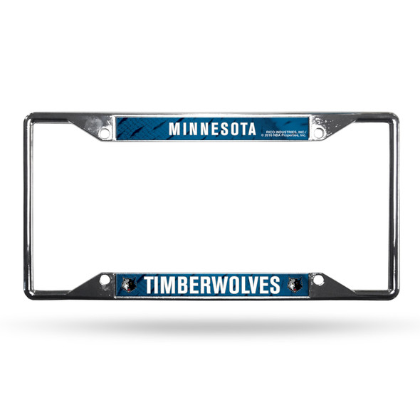 Minnesota Timberwolves License Plate Frame Chrome EZ View