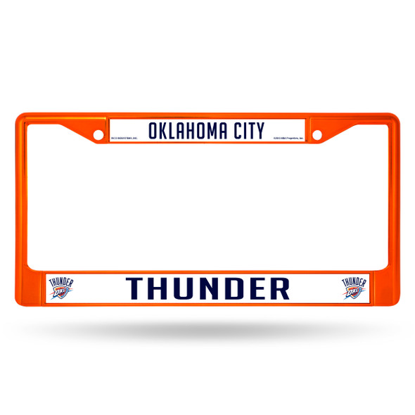 Oklahoma City Thunder License Plate Frame Metal Orange