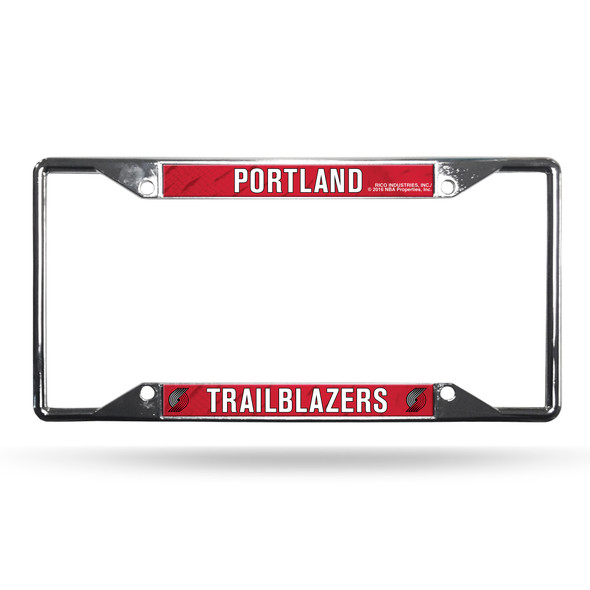 Portland Trail Blazers License Plate Frame Chrome EZ View