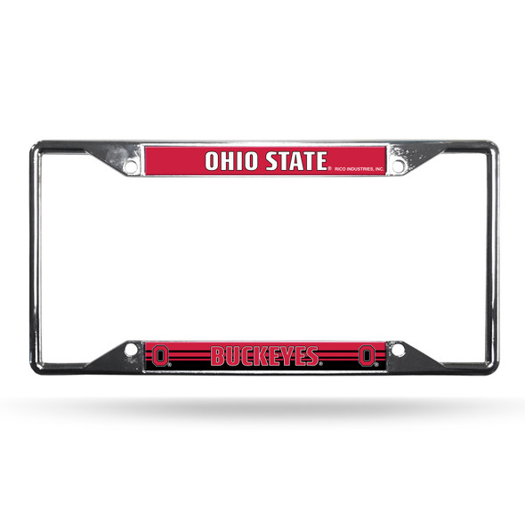 Ohio State Buckeyes License Plate Frame Chrome EZ View