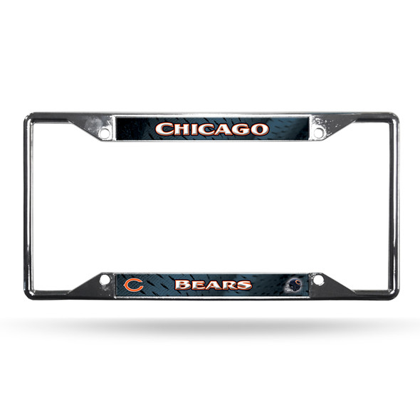 Chicago Bears License Plate Frame Chrome EZ View