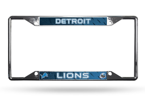 Detroit Lions License Plate Frame Chrome EZ View New Detroit Lions License Plate Frame Chrome EZ View New