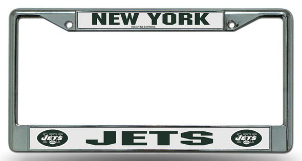 New York Jets License Plate Frame Chrome