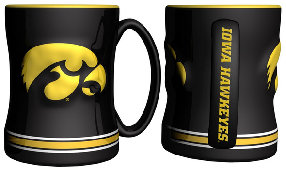 Iowa Hawkeyes Coffee Mug - 14oz Sculpted Relief