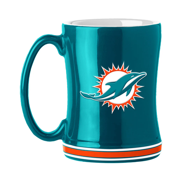 Miami Dolphins Coffee Mug - 14oz Sculpted Relief