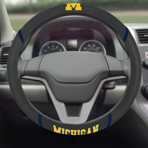 Michigan Wolverines Steering Wheel Cover Embroidered NCAA Auto Accessory