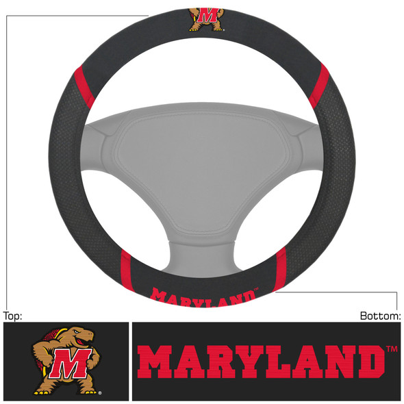 Maryland Terrapins Steering Wheel Cover Embroidered NCAA Auto Accessory