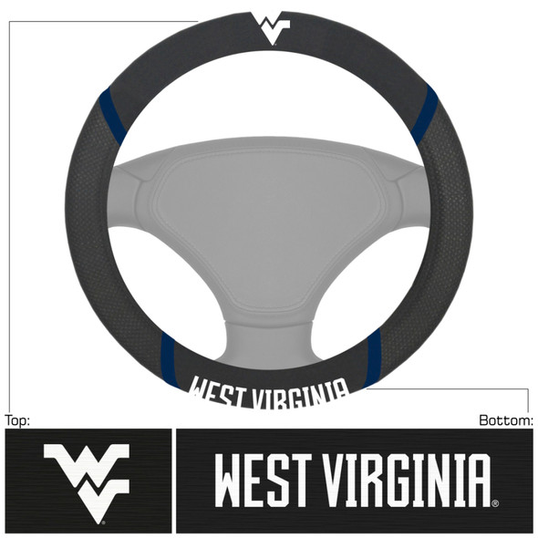 West Virginia Mountaineers Steering Wheel Cover Embroidered NCAA Auto Accessory