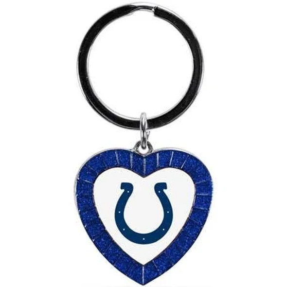 Indianapolis Colts Royal Rhinestone Heart Keychain