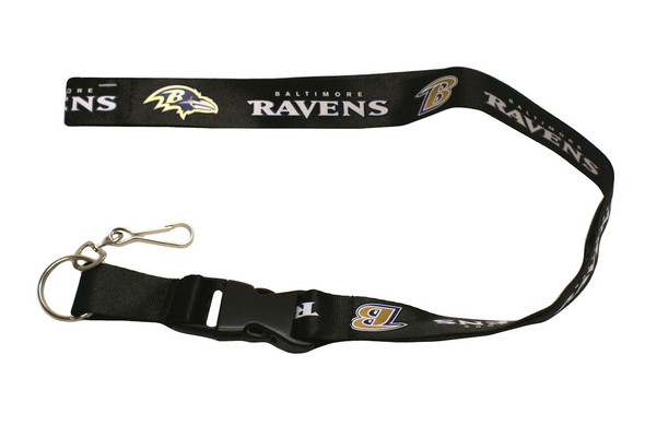 Baltimore Ravens Lanyard Keychain ID Holder NFL Fan Accessory - Breakaway with Key Ring - Black