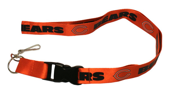 Chicago Bears Lanyard Keychain ID Holder NFL Fan Accessory - Breakaway with Key Ring - Orange