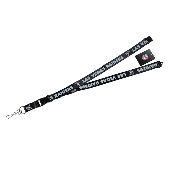 Las Vegas Raiders Lanyard Keychain ID Holder NFL Fan Accessory Breakaway with Key Ring Style Black