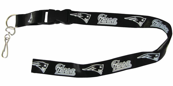 New England Patriots Lanyard Keychain ID Holder NFL Fan Accessory - Breakaway with Key Ring - Blackout