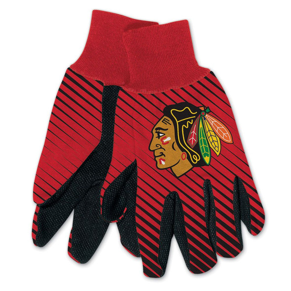 Chicago Blackhawks Two Tone Gloves Adult Size