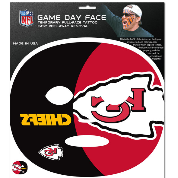 Kansas City Chiefs Game Face Temporary Tattoo