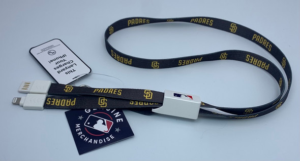 San Diego Padres Charging Lanyard iPhone iPad USB Cable MLB Fan Gear