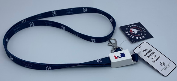 New York Yankees Charging Lanyard iPhone iPad USB Cable MLB Fan Gear