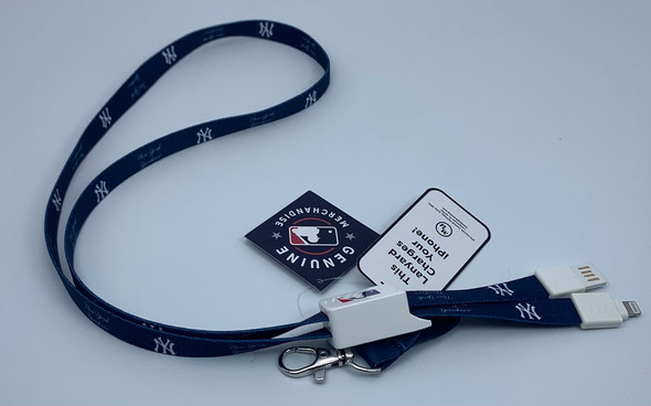 New York Yankees Charging Lanyard iPhone iPad USB Cable MLB Fan Gear