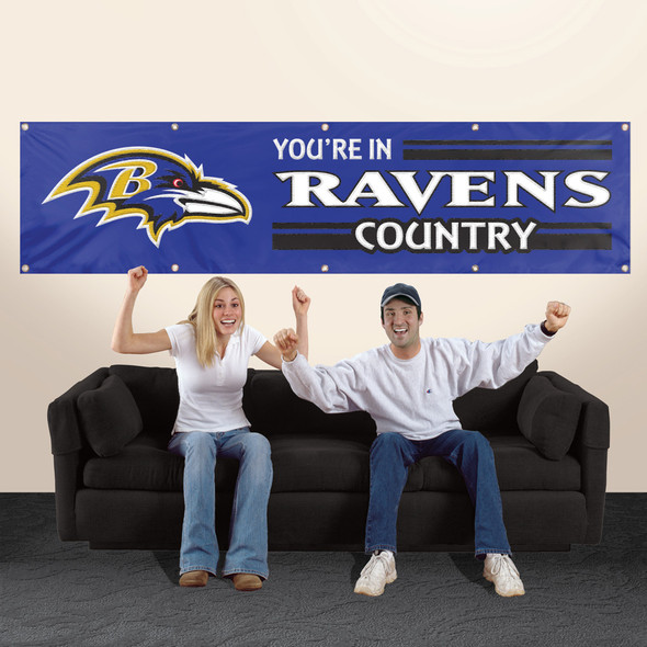 Baltimore Ravens Giant 8' x 2' Banner Wall Decor NFL Fan Display