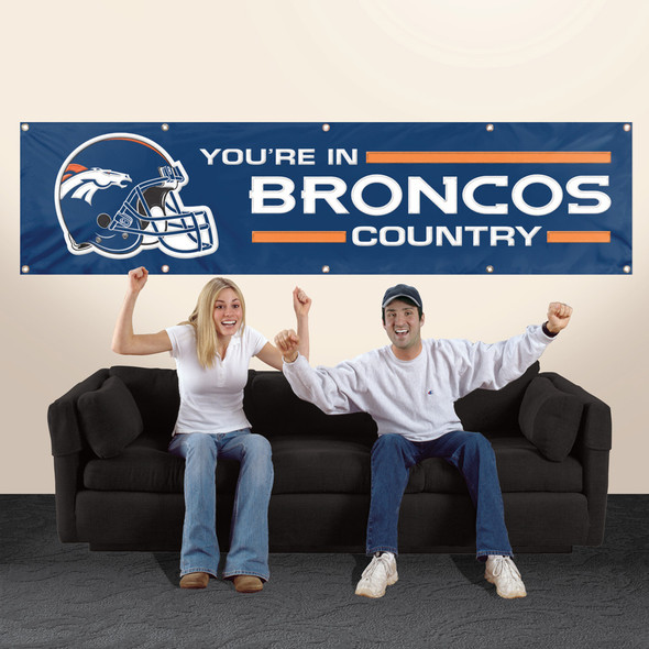 Denver Broncos Giant 8' x 2' Banner Wall Decor NFL Fan Display