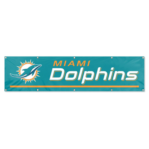 Miami Dolphins Giant 8' x 2' Banner Wall Decor NFL Fan Display