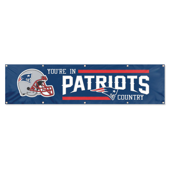 New England Patriots Giant 8' x 2' Banner Wall Decor NFL Fan Display