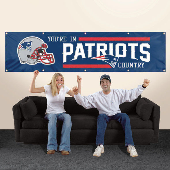 New England Patriots Giant 8' x 2' Banner Wall Decor NFL Fan Display