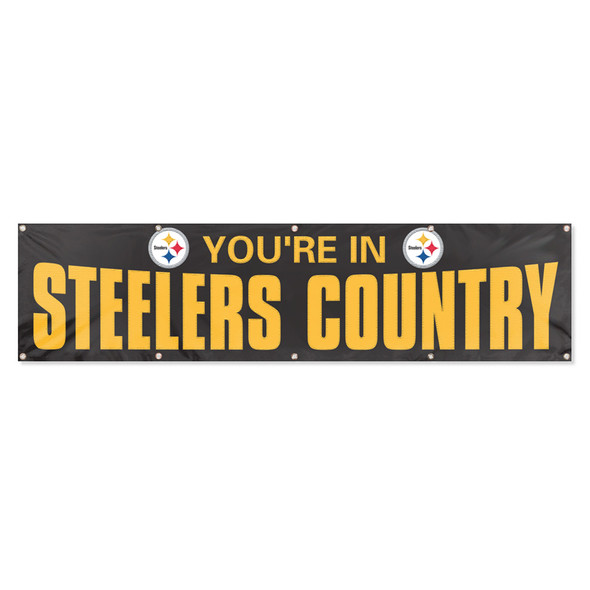 Pittsburgh Steelers Giant 8' x 2' Banner Wall Decor NFL Fan Display