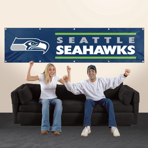 Seattle Seahawks Giant 8' x 2' Banner Wall Decor NFL Fan Display