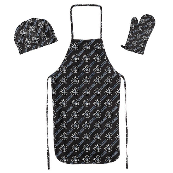 Las Vegas Raiders Apron, Oven Mitt, And Chef Hat