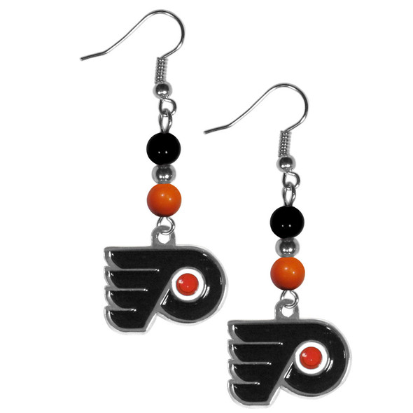 Philadelphia Flyers Fan Bead Dangle Earrings