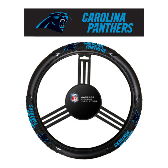 Carolina Panthers Steering Wheel Cover Massage Grip Style