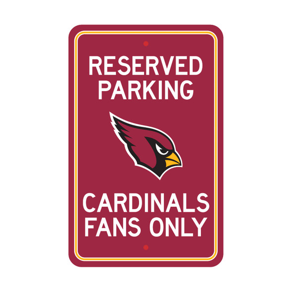 Arizona Cardinals Team Color Reserved Parking Sign Decor 18in. X 11.5in. Lightweight