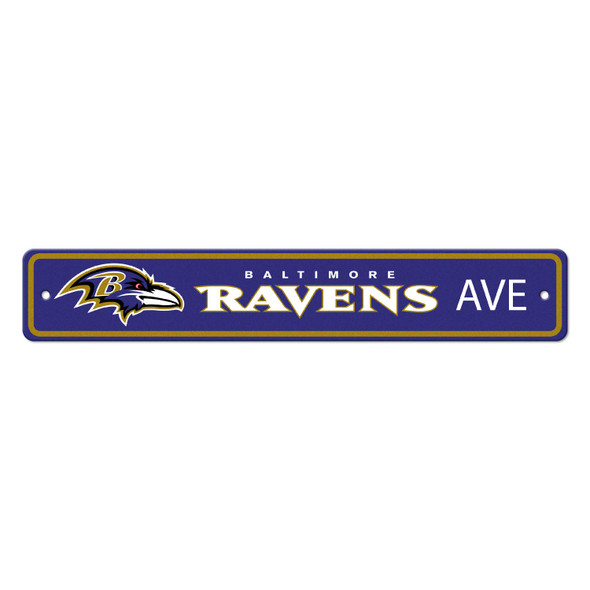Baltimore Ravens Team Color Street Sign D√©cor 4in. X 24in. Lightweight