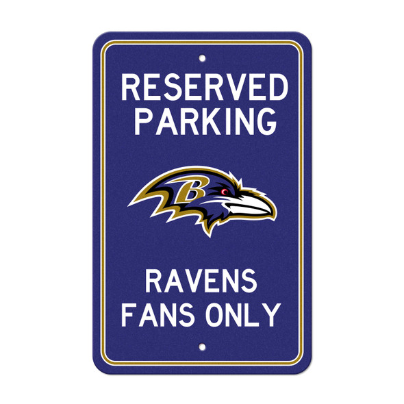 Baltimore Ravens Team Color Reserved Parking Sign D√©cor 18in. X 11.5in. Lightweight
